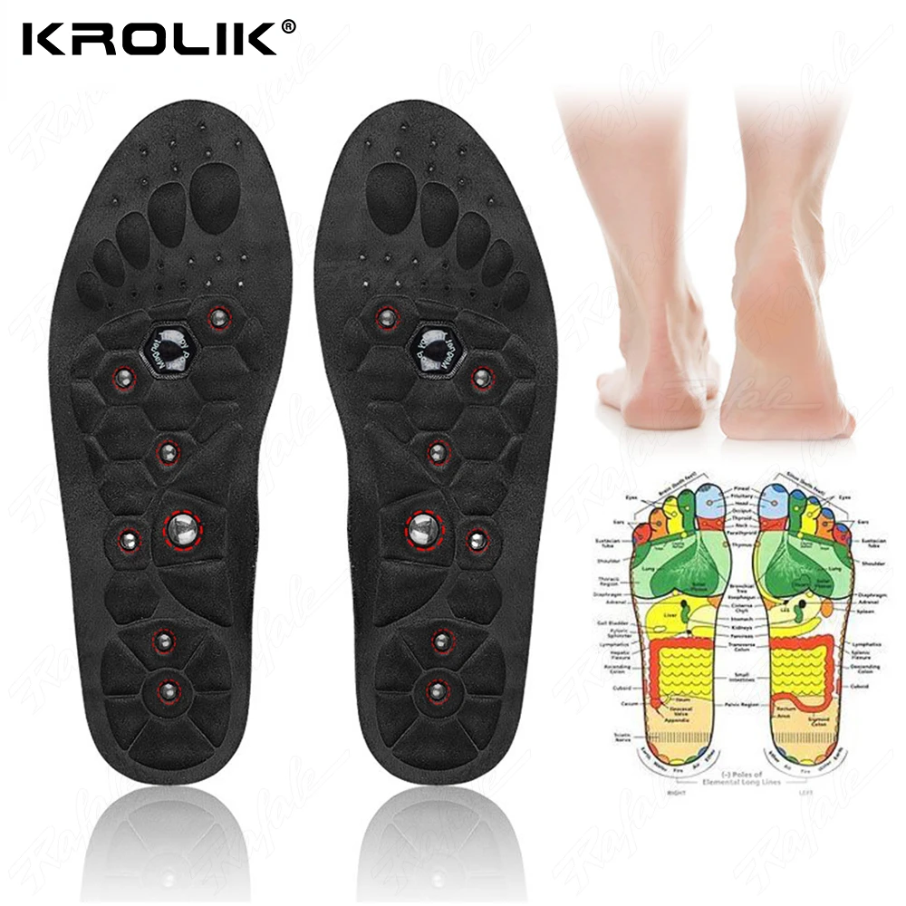 

7 Magnetic Massage Insoles Shock Absorption Cushion Foot AcupressureTherapy Slimming Insoles For Shoes Weight Loss Woman Men