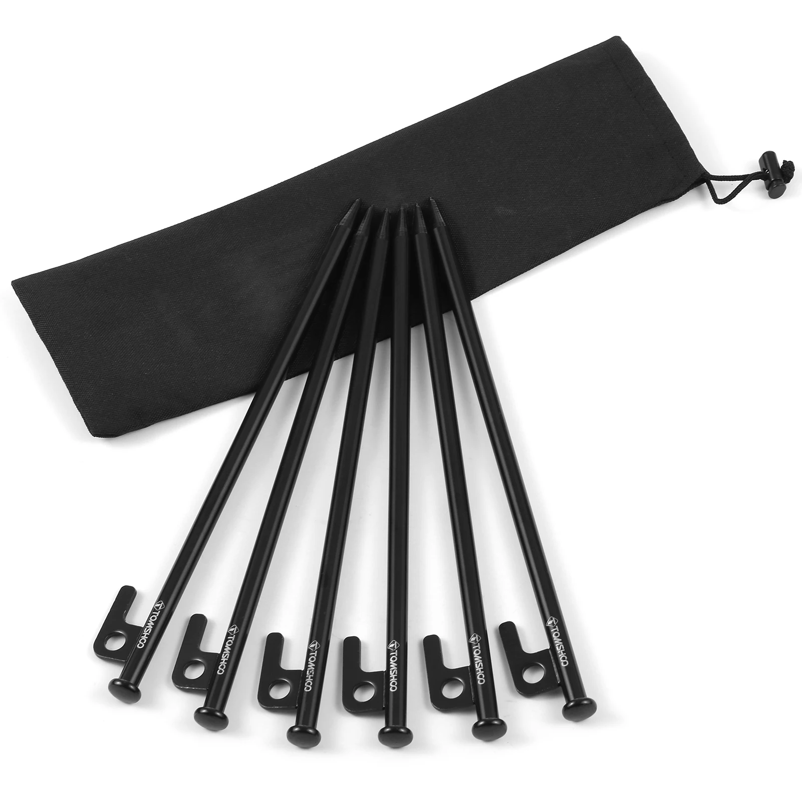 

TOMSHOO 8 Inch /12 Inch Tent Pegs 6PCS Heavy Duty Steel Tent Stakes for Outdoor Camping Canopy Awning Tents Accessories