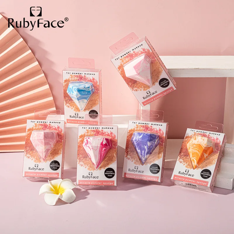 

1PC Makeup Sponge Color Diamond Wet and Dry Marbling Diamond Shape Foundation Concealer Sponge Powder Cosmetic Puff