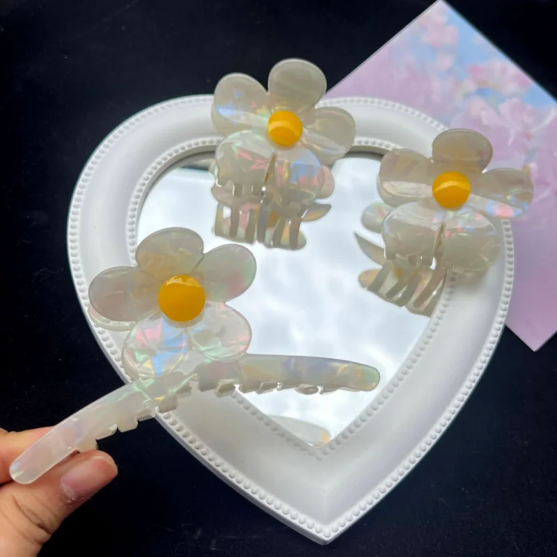 Flower Hair Claws Clips Crab 2023 Summer New Lady Small Gardenia Hairpin Headdress Hair Accessories