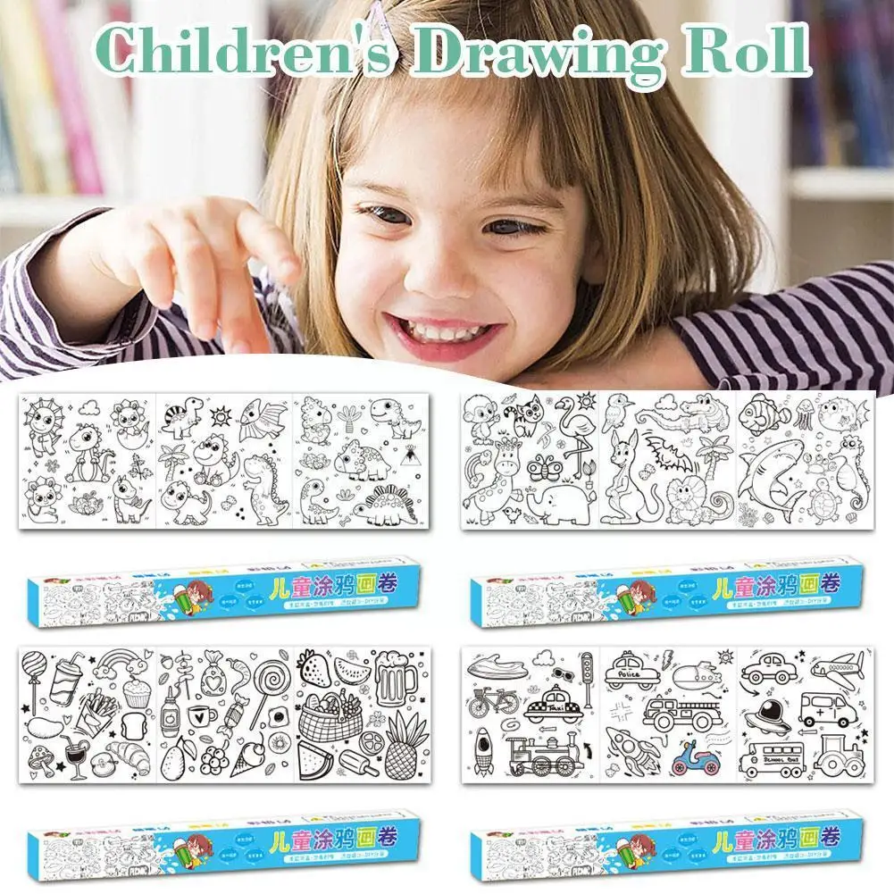 

Children Coloring Paper Graffiti Scroll Coloring Painting Christmas Paper Wall Coloring Painting Pages Set Roll Paper M8V9