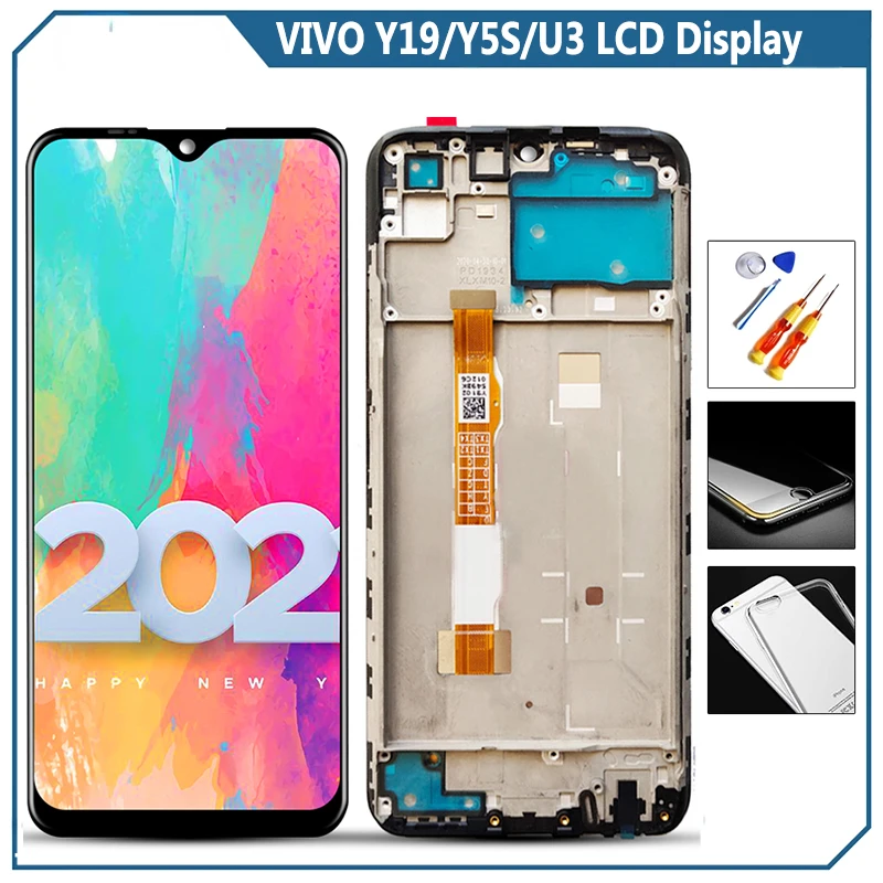 

Original For VIVO Y19 2019 LCD Display Screen Touch Digitizer Assembly For 6.53 inch VIVO Y5S 2019/U3 With Frame Replace