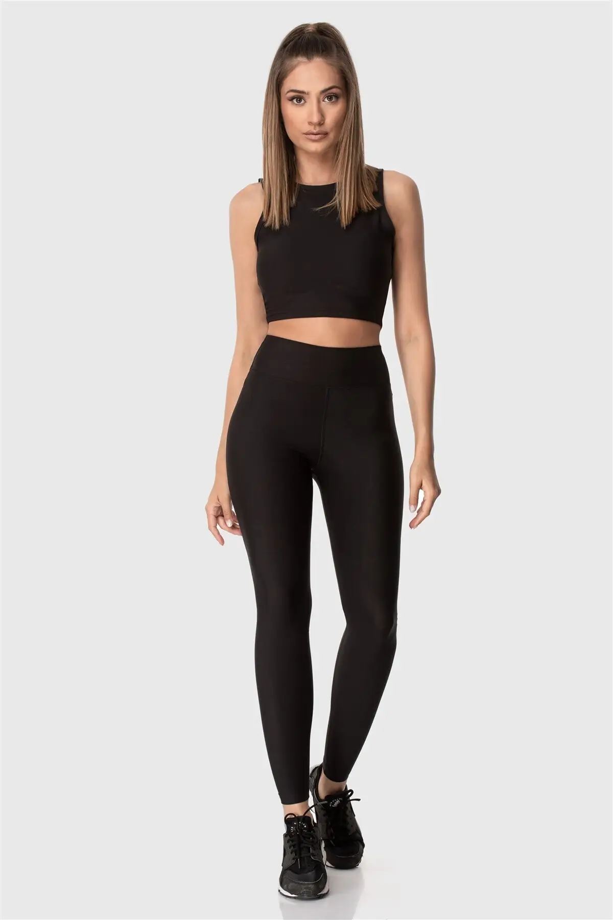 

Women high waist black sports tights SS-2495