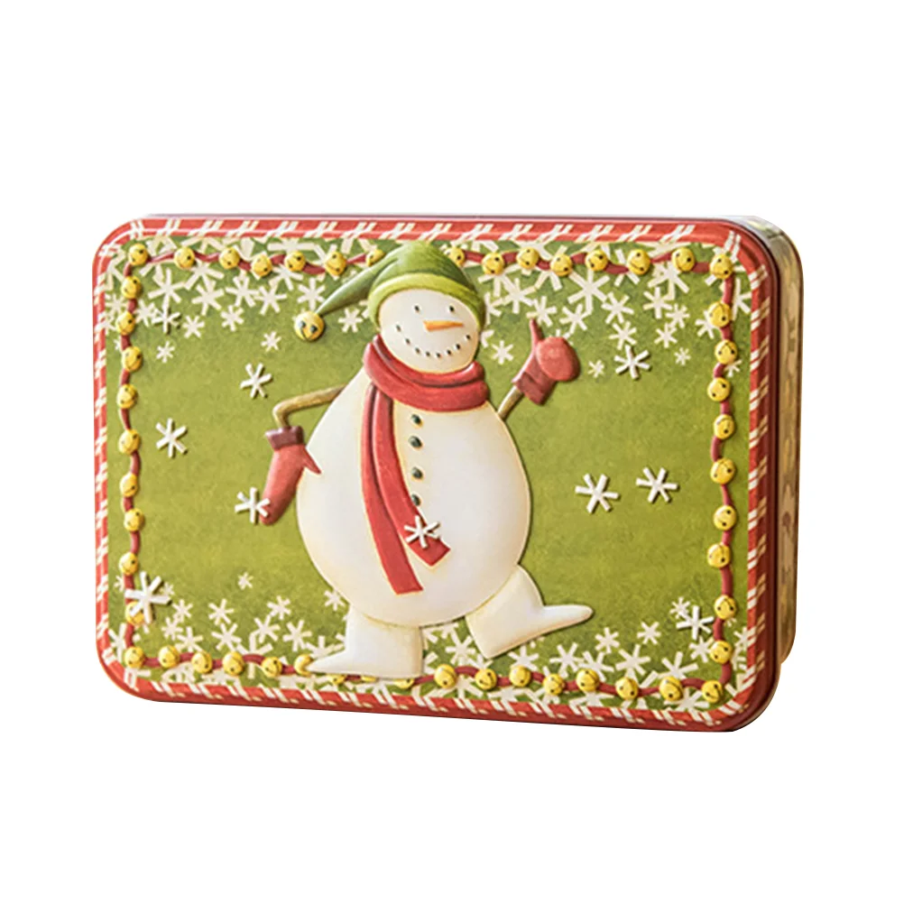 

Box Christmas Tin Tins Candy Tinplate Package Seasonal Biscuit Treats Holiday Embossment Square Storage Present Gift Jar Iron
