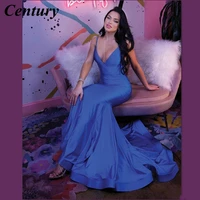 century spaghetti strap sexy prom dresses mermaid prom gown trumpet evening dresses sweep train evening gown celebrity dresses