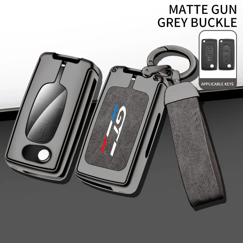 Автомобильный чехол для ключей из цинкового сплава для Peugeot GTLine 207 307 407 208 308 408 508 2008 3008 4008 5008 RCZ Автомобильный брелок для ключей Металлический корпус ключа