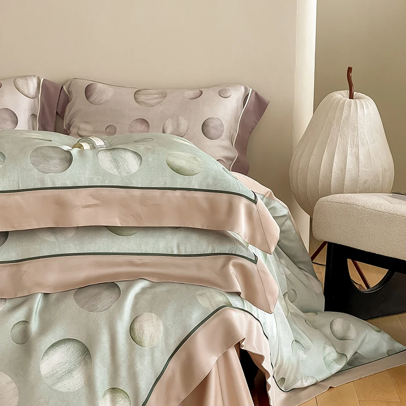 Комплект постельного белья из египетского хлопка Светanya 60-х годов Queen King Ru