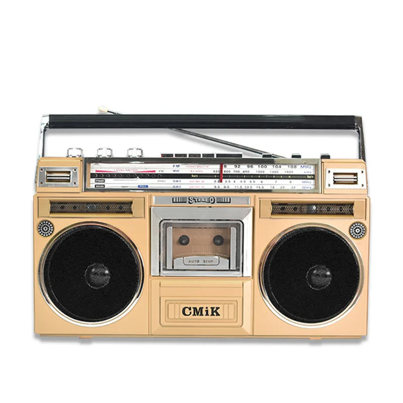 Retro Multi-function Dual-speaker Full-band Bluetooth Speaker Radio Volkswagen Cassette Player Recorder Multi-support TF Card