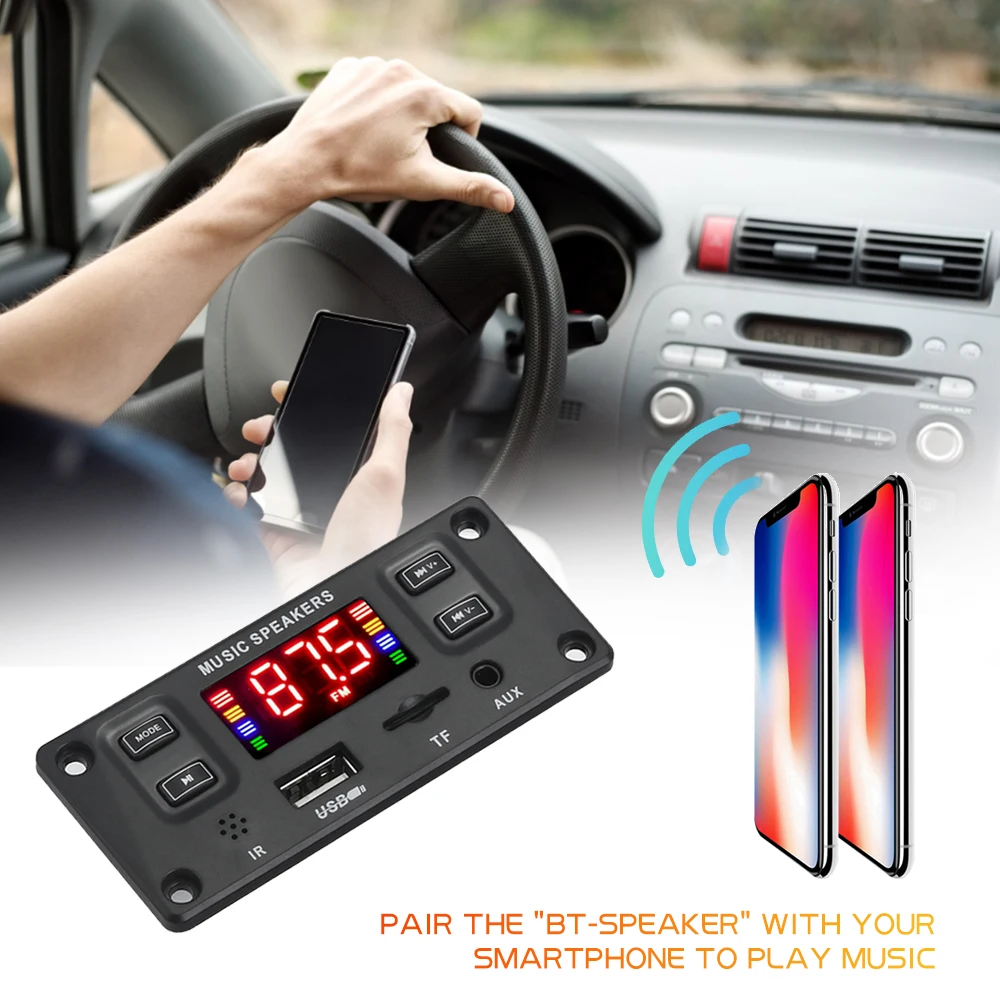 2*60 Вт 120 усилитель Bluetooth 5 0 MP3 декодер плата DC 12 В 24 в музыкальный плеер USB линия FM
