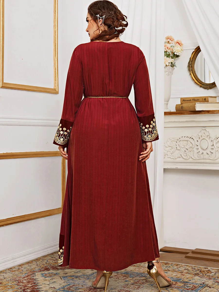 Plus Size Islam Arabic Muslim Long African Dresses for Women Ramadan Eid Mubarak Abaya Dubai Turkey Kaftan Robe Longue Femme