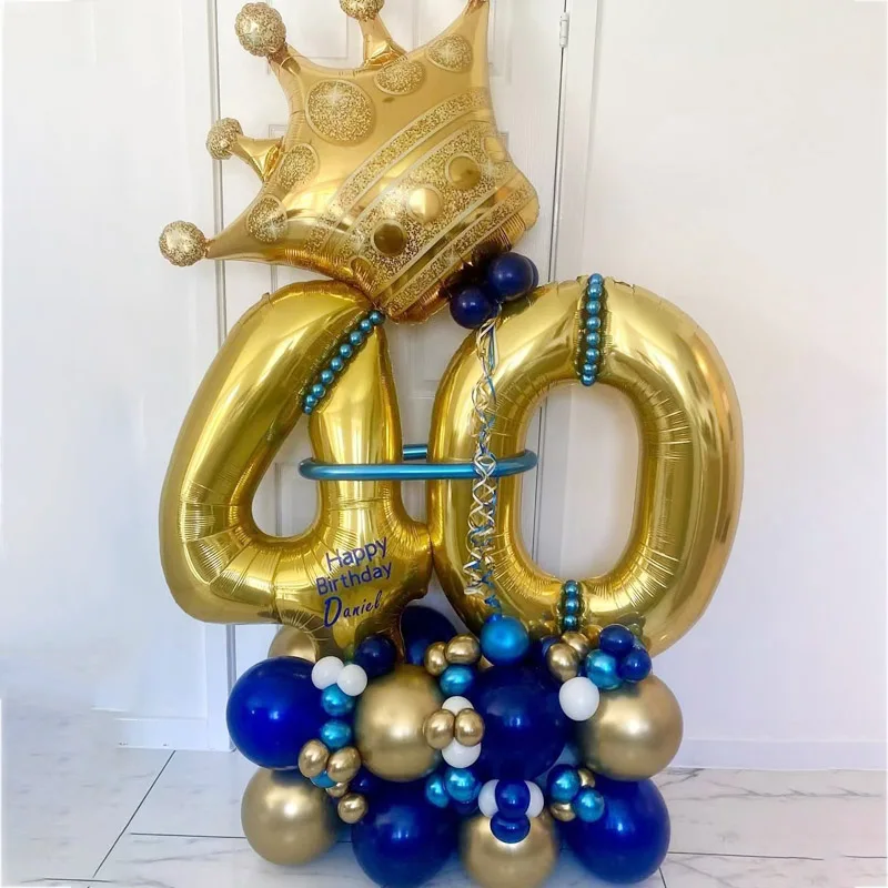 

70pcs/set 40inch Gold Number Balloon Column Adult 20 30 50th Birthday Party DIY Decorations Metallic Latex Balloons Anniversary
