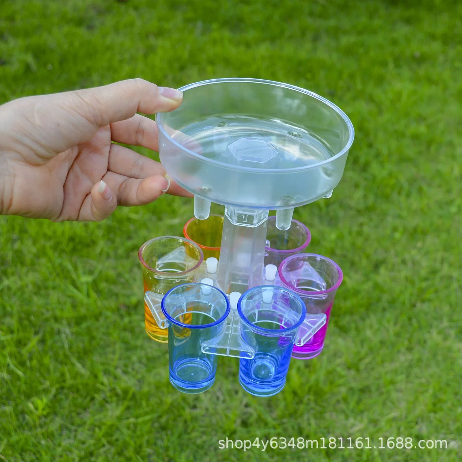 

Shot Glass Dispenser Transparent 6-cup Dispenser Bullet Glass Beverage Machine