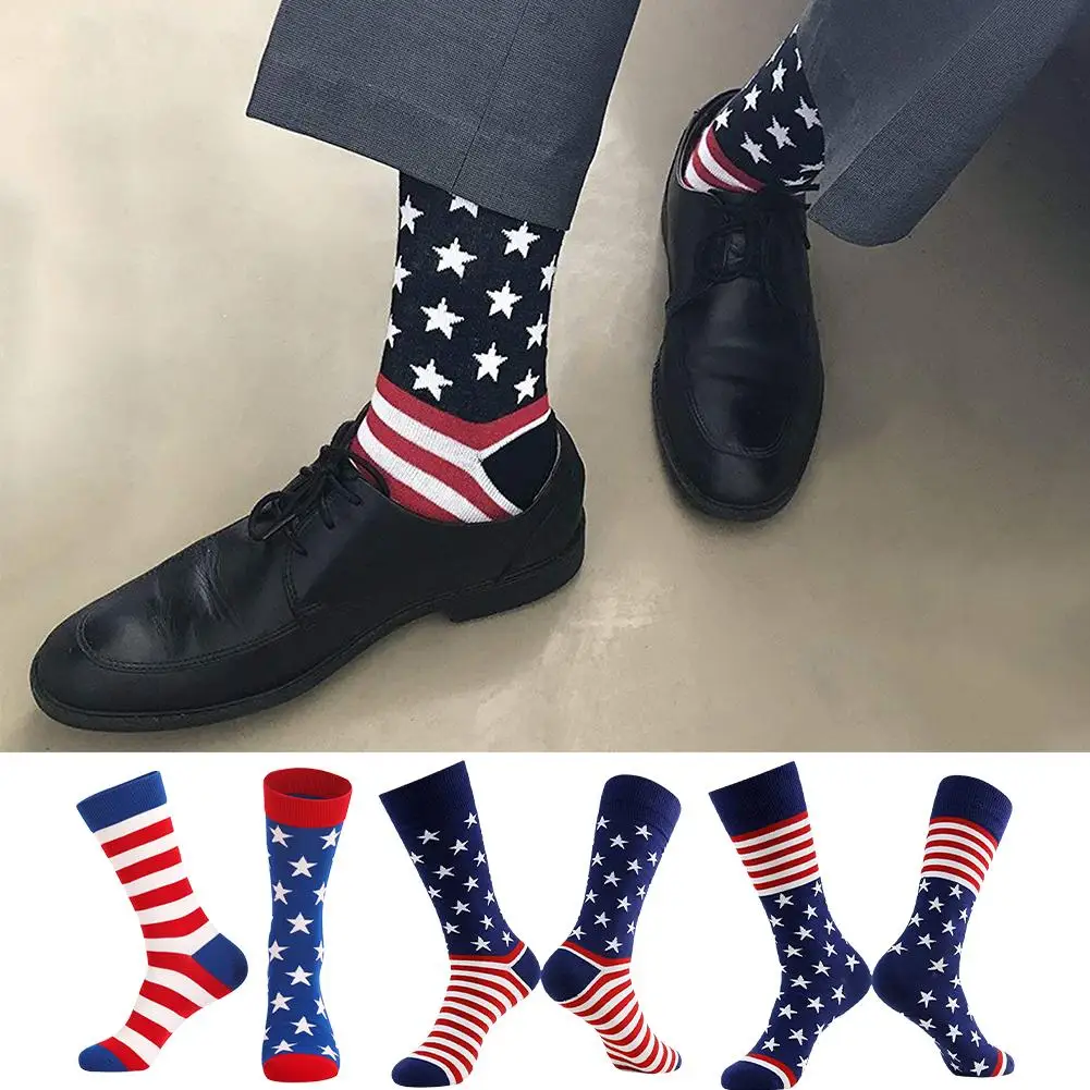 American Flag Socks Funny Independence Day Socks Men Socks Sports Socks Q9q5