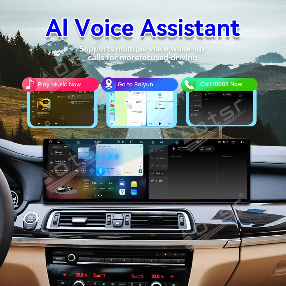 Фото Android 15.0 двойной 9,1 дюйма для BMW 7 серии F01 F02 F03 2011-2017 Автомобильный carplay Радио Мультимедийный плеер GPS-навигация Стерео WIFI №5