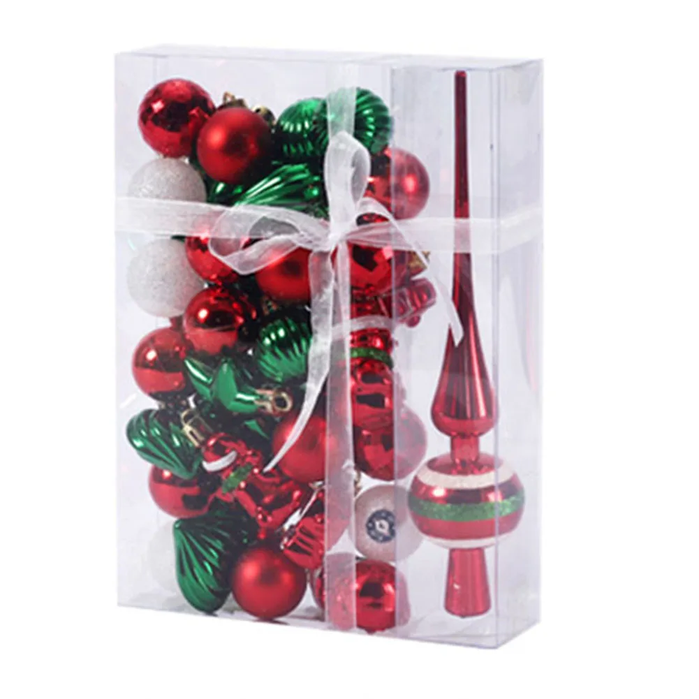 

34PCS Christmas Hanging Pendant Christmas Ball Christmas Ornaments Painted Christmas Ball Set Hanging Ornament Set