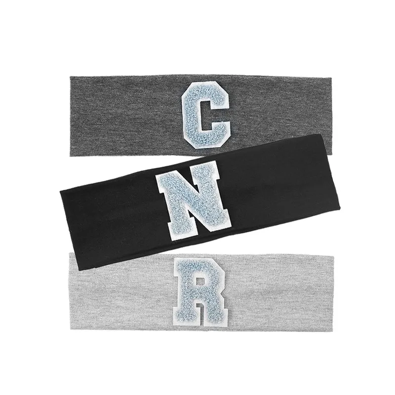 

Baby Girls Blue Letters Cotton Headbands Casual Soft Elastic Headwear Girls Kids Childs Toddler Hair Bands Hair Accessories
