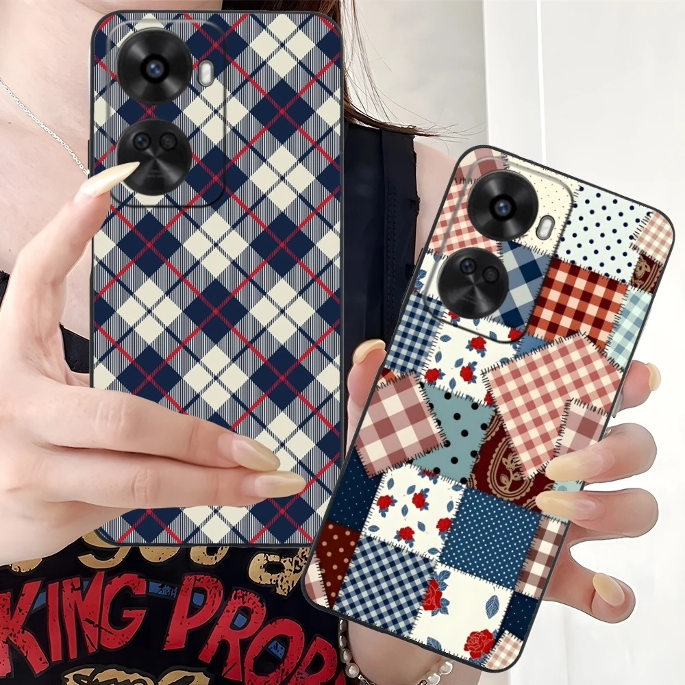 Чехол для мобильного телефона с решетчатой текстурой сетки Huawei Nova 12 11 10 9 8 7 Pro SE 5G