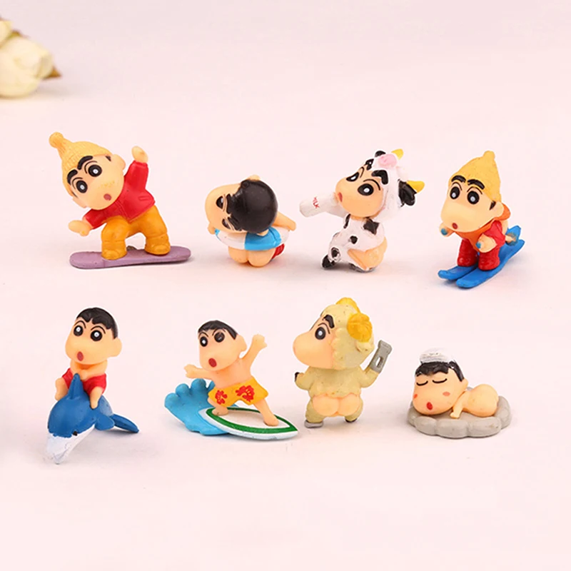 

8 шт. Аниме Crayon Shin-Chan экшн-фигурка Q Version Cute фигурка младенца noхара Shinnosuke Kawaii кукла игрушки для детей