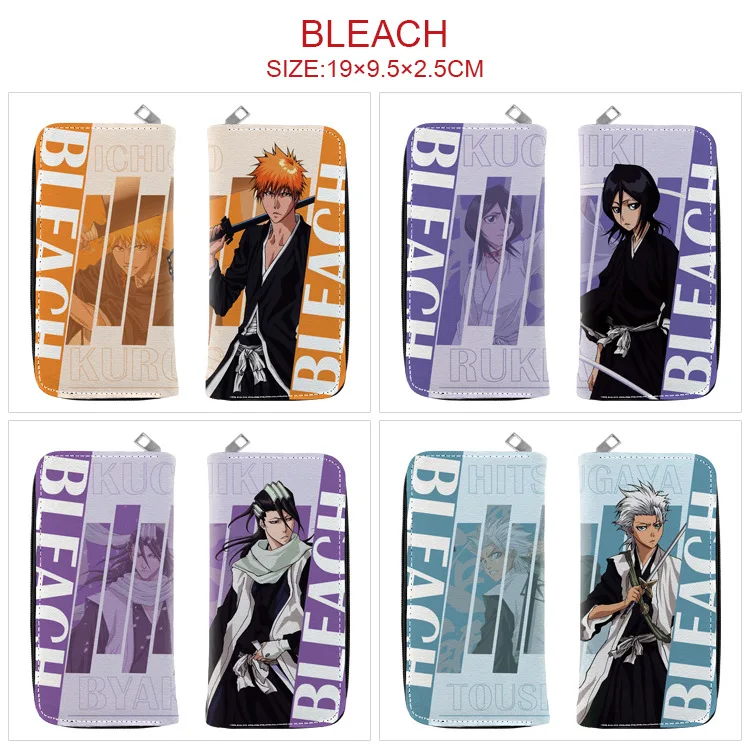 

E-Mell отбеливатель Kurosaki Ichigo Inoue Orihime Kuchiki рукава Ichimaru Gin Byakuya Hitsugaya Toushirou PU длинный кошелек на молнии