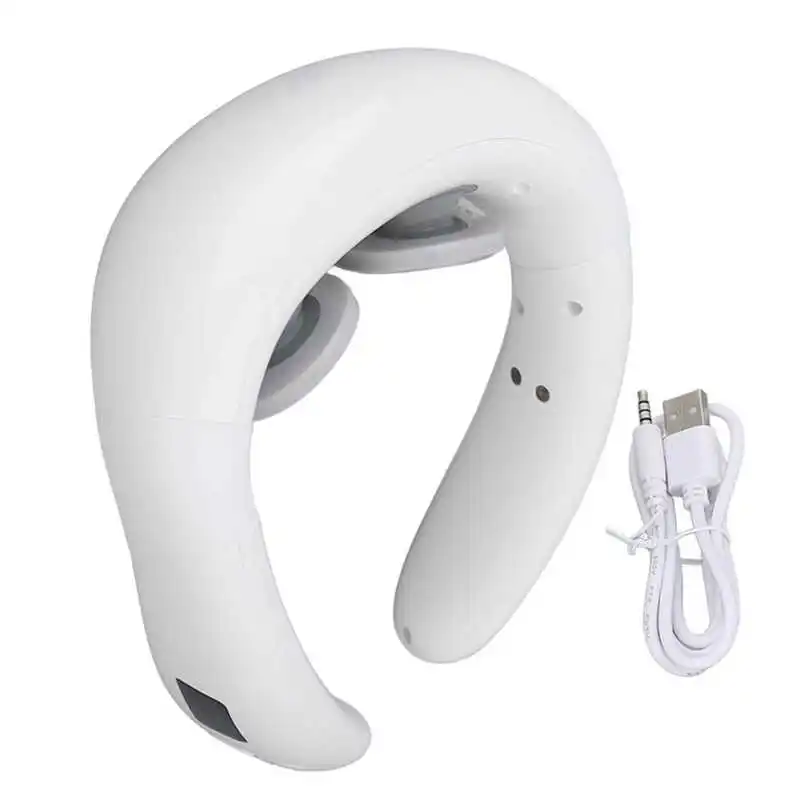 

Neck Massager Cordless Real Voice Prompts Perfect Fit Electric Cervical Spine Massager 5 Modes for Pain Relief