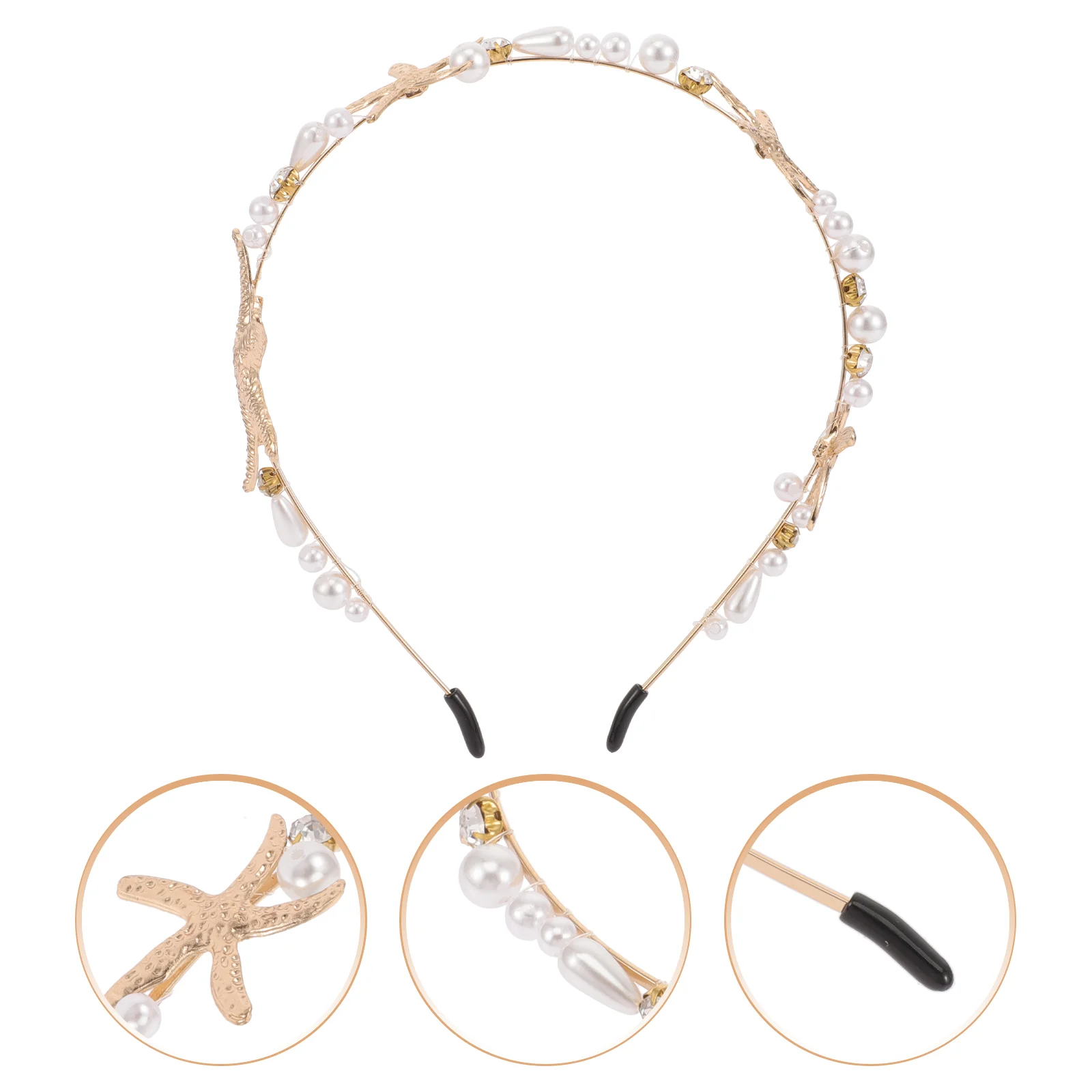 

Sea Star Headband Hair Pearl Design Head Attractive Headdress Party Prop Headpieces for Female Women Bride Wedding Hair Jewelry