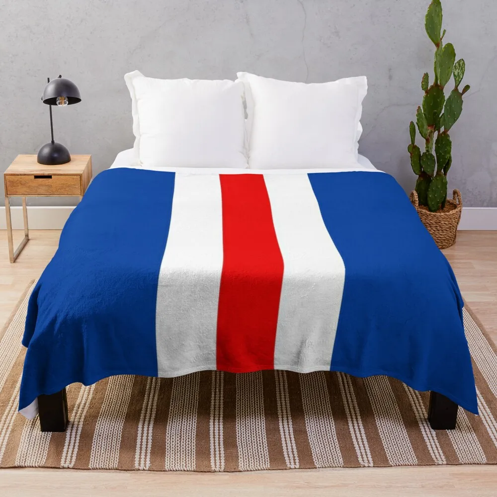 

Одеяло в стиле ретро с вертикальными полосками, синее, белое, красное