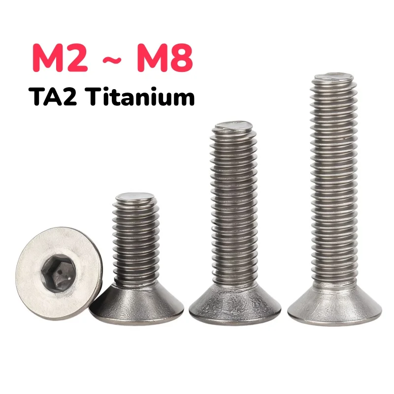 

Винты титановые TA2 с потайной головкой M2 M2.5 M3 M4 M5 M6 M8