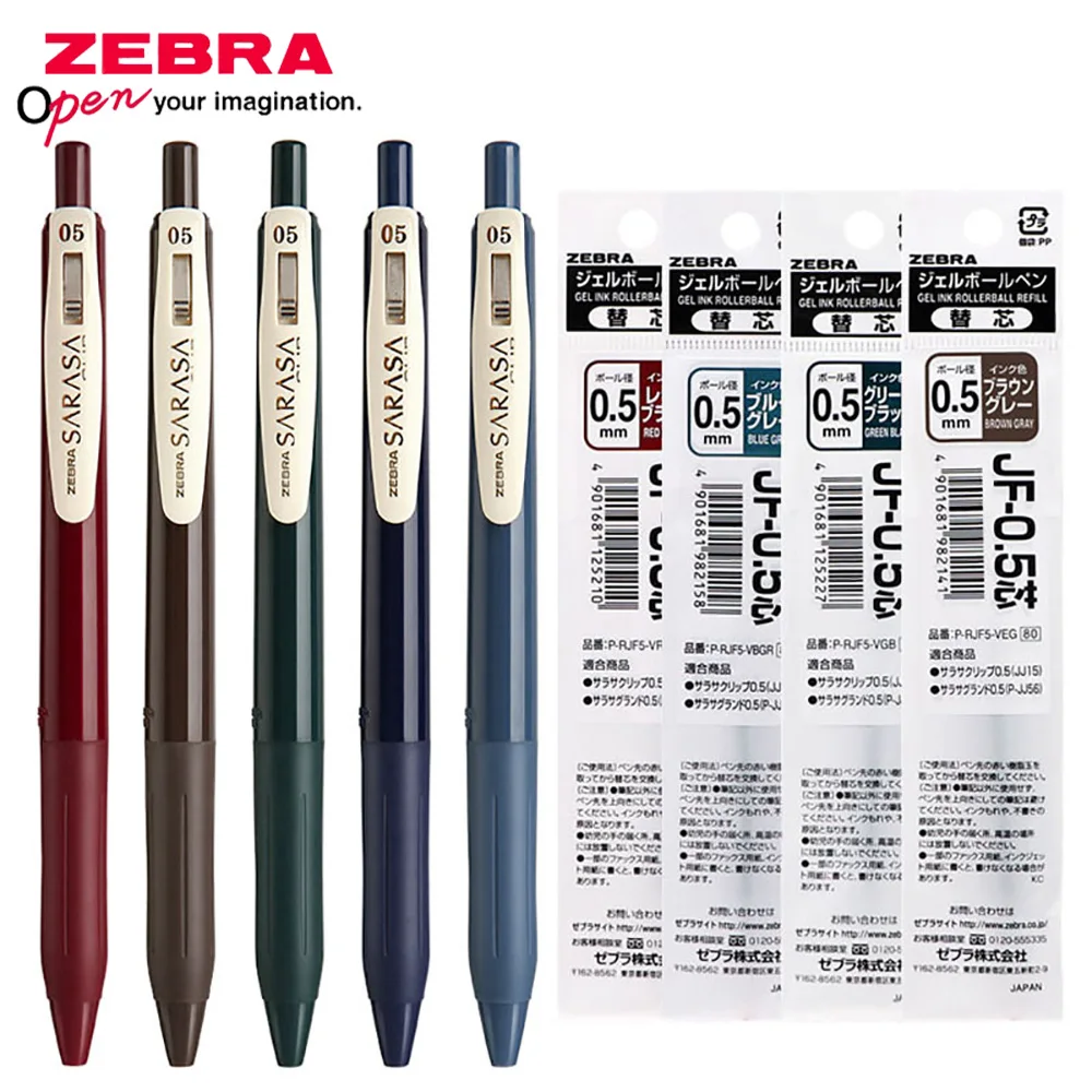

Japan ZEBRA SARASA JJ15 Retro Color Gel Pen + Refill Combination 0.5mm Business Office Signature School Supplies Cute Stationery