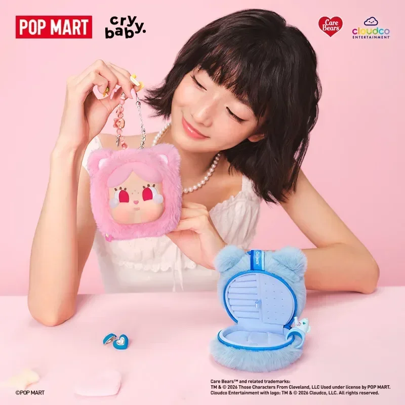 Фото POP MART CRYBABY Серия Care Bears Мини-сумка из натуральной кожи, подвесной футляр для украшений, загадочная коробка-сюрприз, случайные игрушки, фигурки-украшения. №3