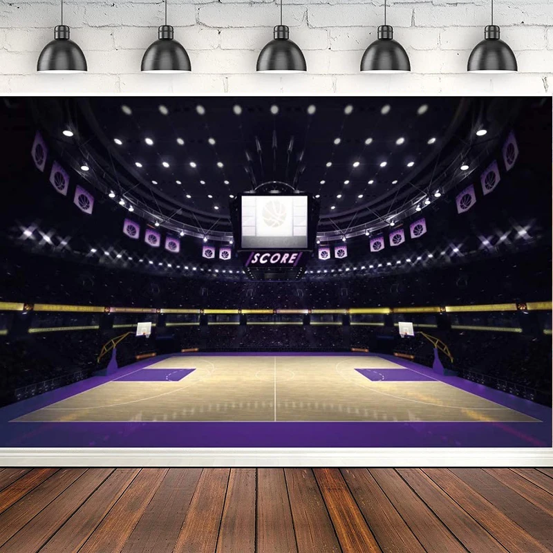 

Photography Backdrop Basketball Fans Background For Party High-End Basketball Court Theme Birthday Party Banner Sports Club