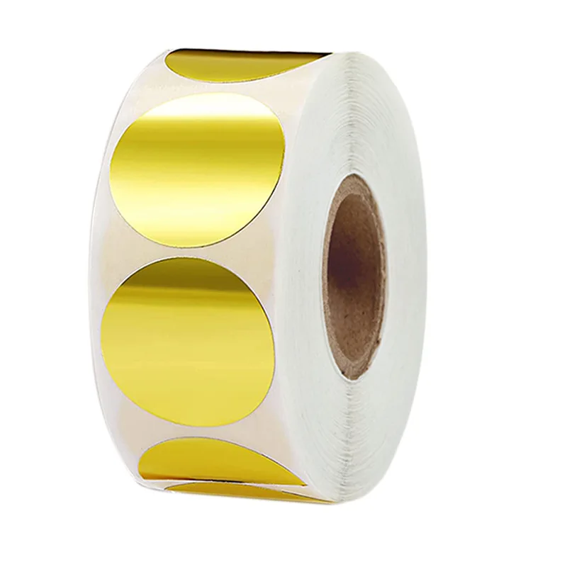 Самоклеящиеся блестящие золотистые наклейки с пустым круглым сердцем 25 мм