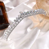 rhinestone headbands silver color crystal crown and tiaras simple wedding hair accessories for bridal headwear jewelry crown