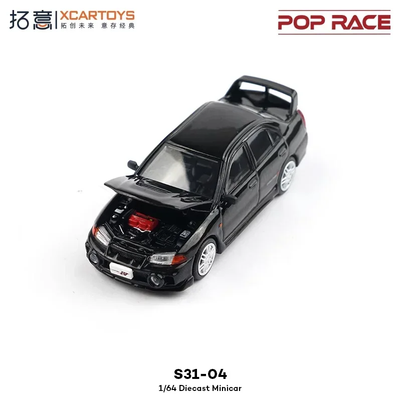 Фото Xcartoys x POP RACE 1:64 Черные литые модели автомобилей Lancer Evolution IV №5