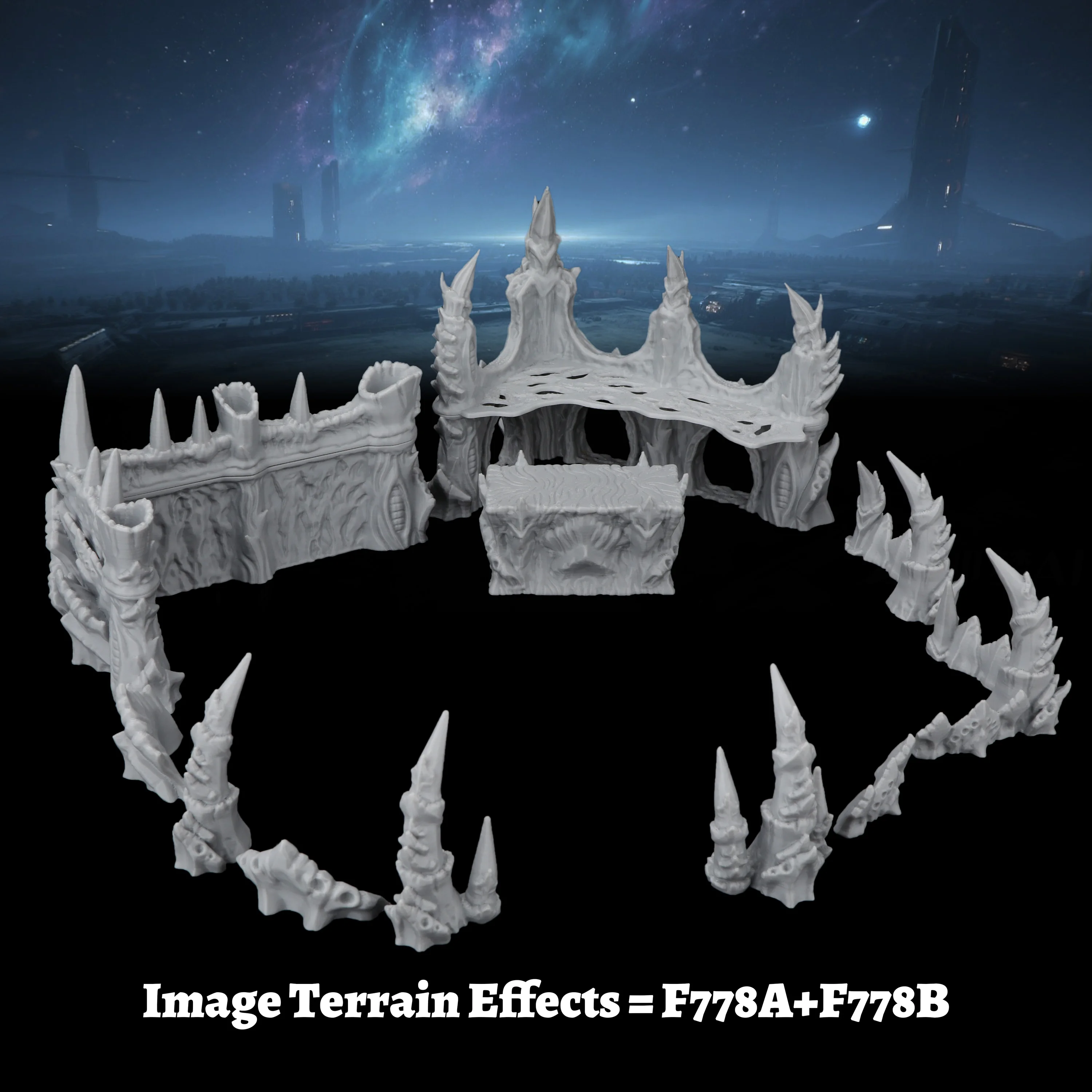 Фото Набор миниатюрных моделей RPG Zerg Terrain, элементы декорации для инопланетного гнезда, аксессуары для научно-фантастических настольных ролевых игр №1