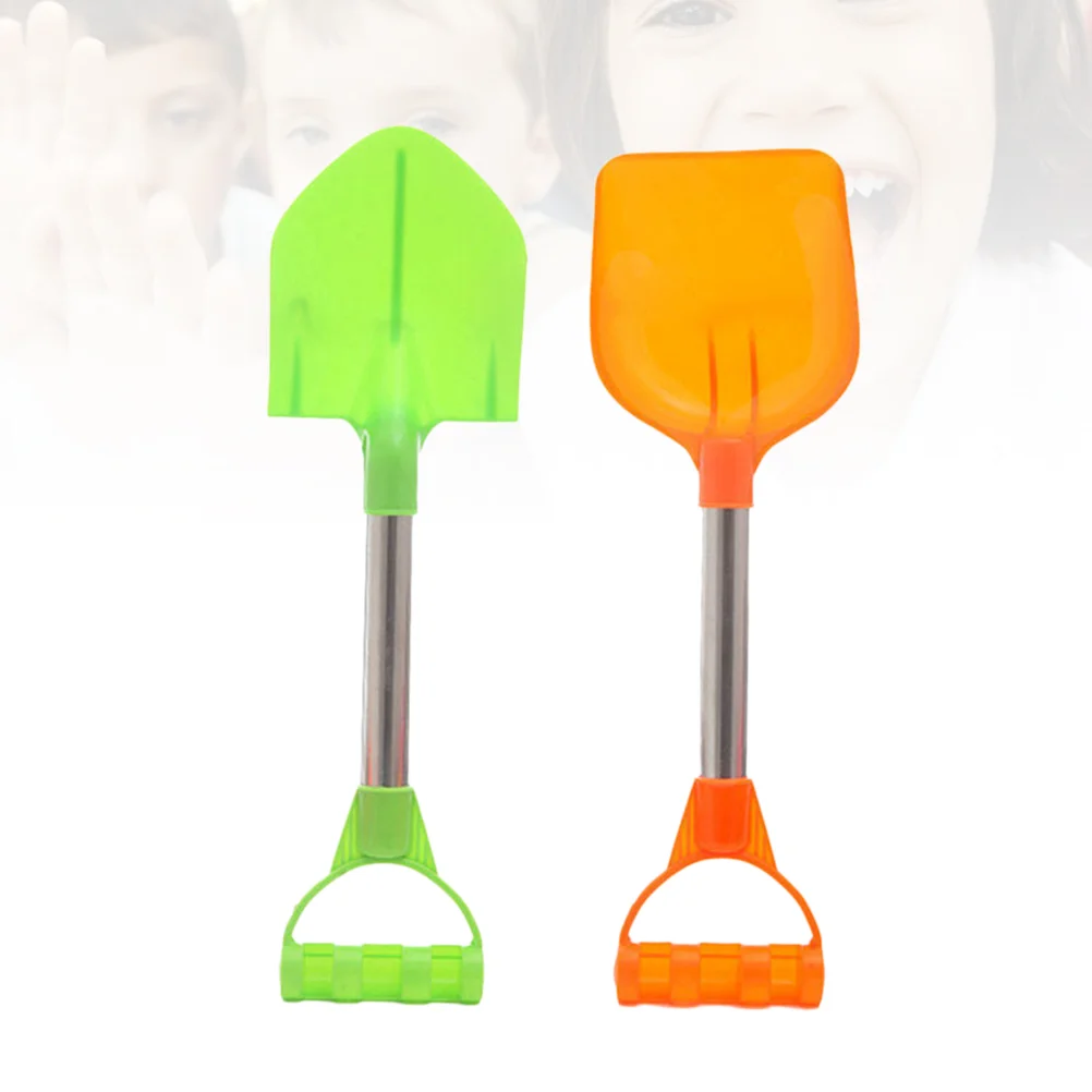 

2 Pcs Sand Toys Palstic Outdoor Play Kids Stainless Steel Spade Beach Child