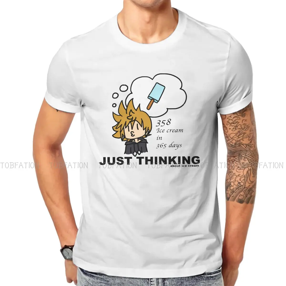 

_ Игровая футболка для мужчин, футболка для отдыха с надписью «Roxas's Thinking», Классическая мягкая футболка для отдыха, модная свободная футболк...