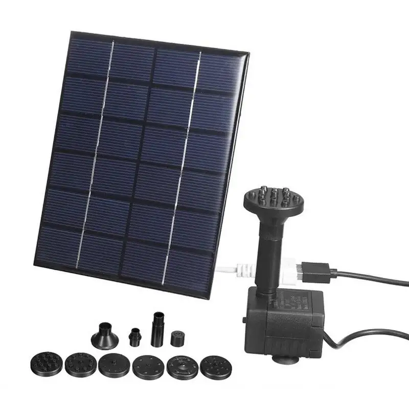 

Solar Water Pump For Pond Fountain Pump 2W Solar Water Pump Floating Fountain With 6 Nozzles For Bird Bath Fish Tank Pond