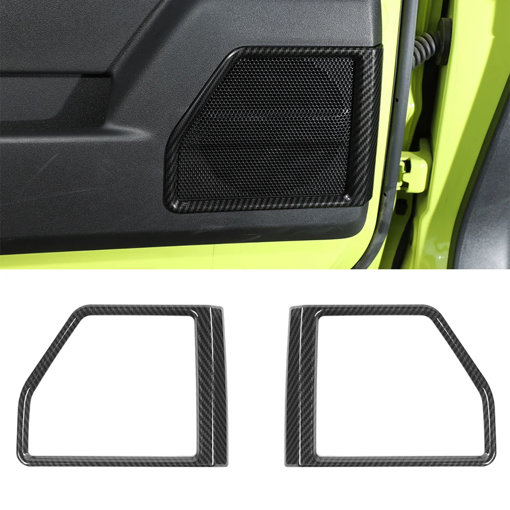 

Car Interior Door Speaker Decorate Cover Trim Sticker Decal for Suzuki Jimny 2019 2020 2020 2022 Accessories ABS Carbon Fiber