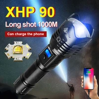 xhp90 high power led flashlights usb rechargeable 100000 lumen tactical self defense torch waterproof camping 18650 flashlight