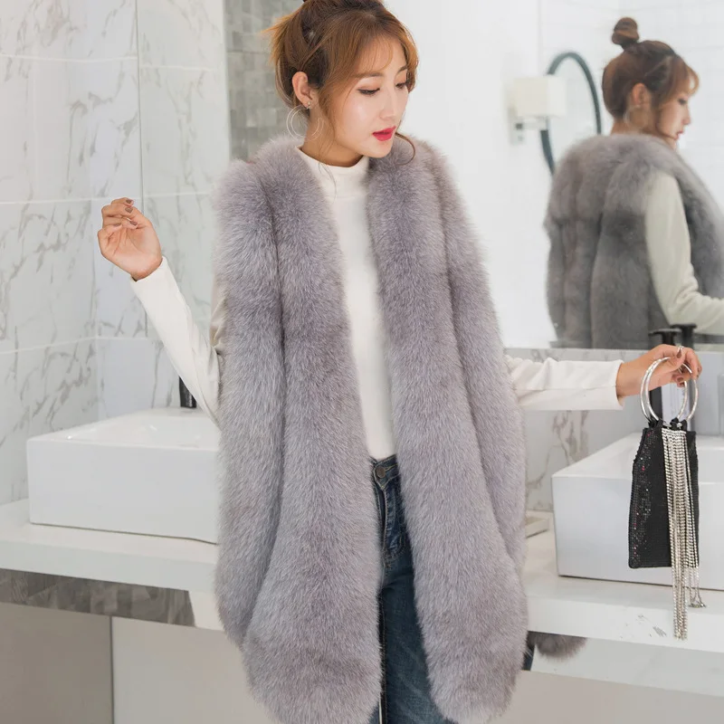 Autumn Winter New Korean Fashion Faux Fur Coat Women's Casual Overcoat Fur Vest Roupas Femininas Chaqueta Imitacion Piel Mujer