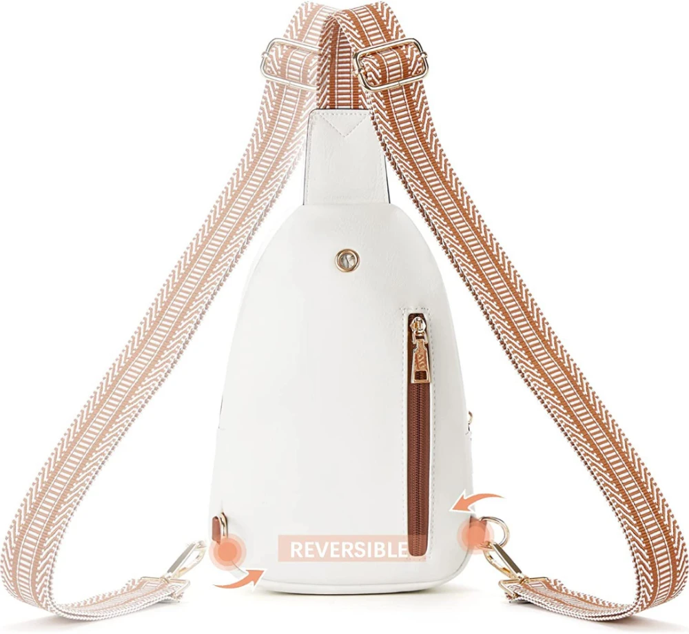 New Trend PU Leather Crossbody Sling Bags Women Fashion Vintage Guitar Strap Fanny Packs Female Casual Large Capacity Chest Bag