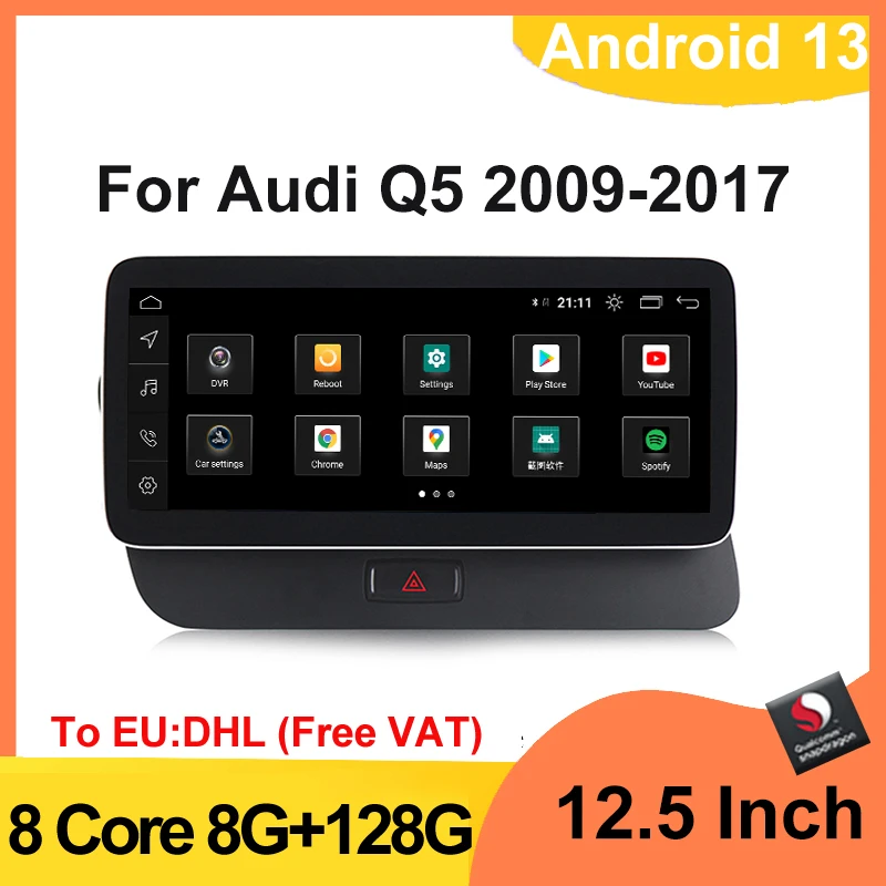 Android 13 12 3 &quot Qualcomm 665 для Audi Q5 1920*720 HD сенсорный экран радио стерео Carplay аудио GPS