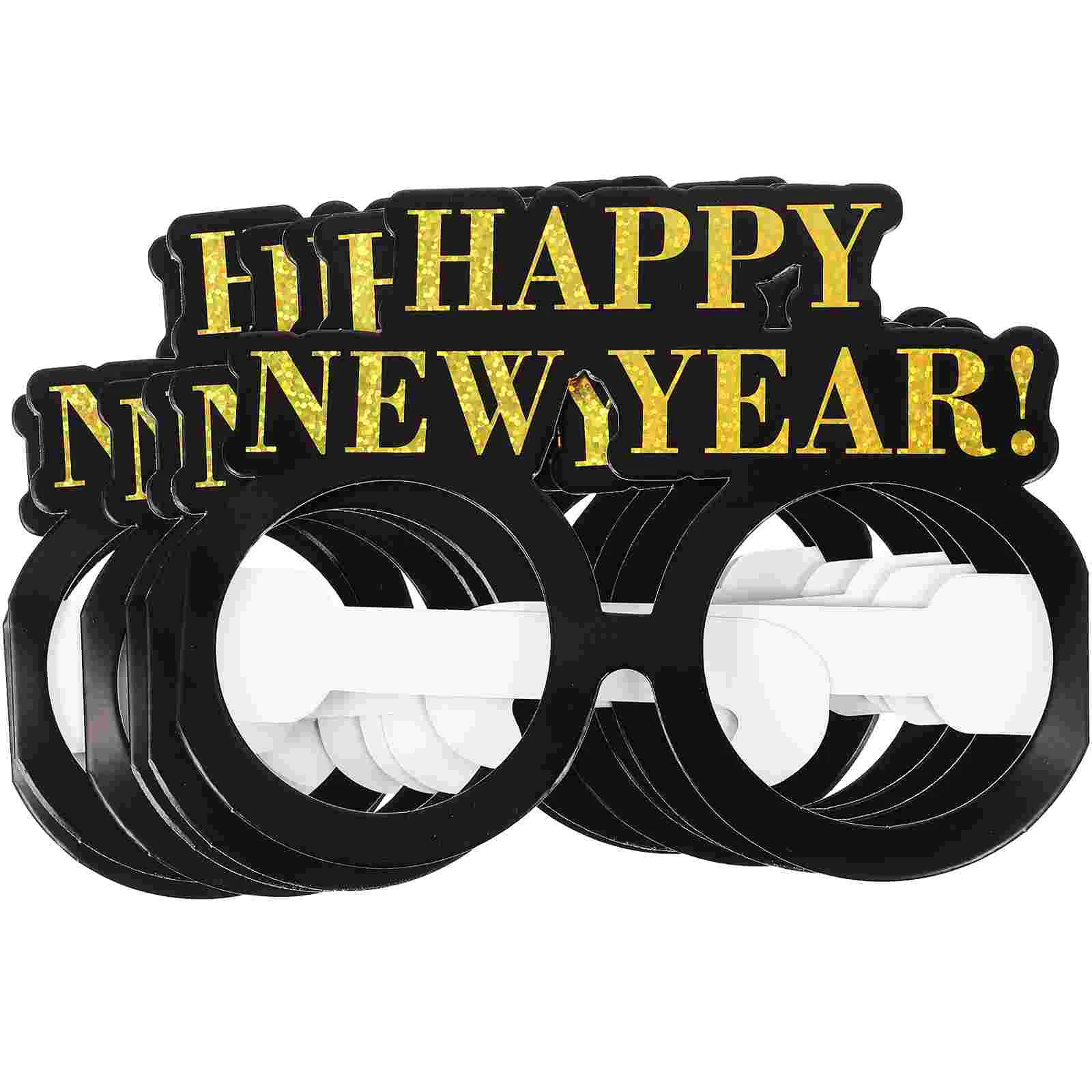 

New Glasses Year Party Eyeglasses Eve Eyewear Frames Happy Novelty Photo Years 2023 Eyeglass Prop Props Glitter Booth Sunglasses