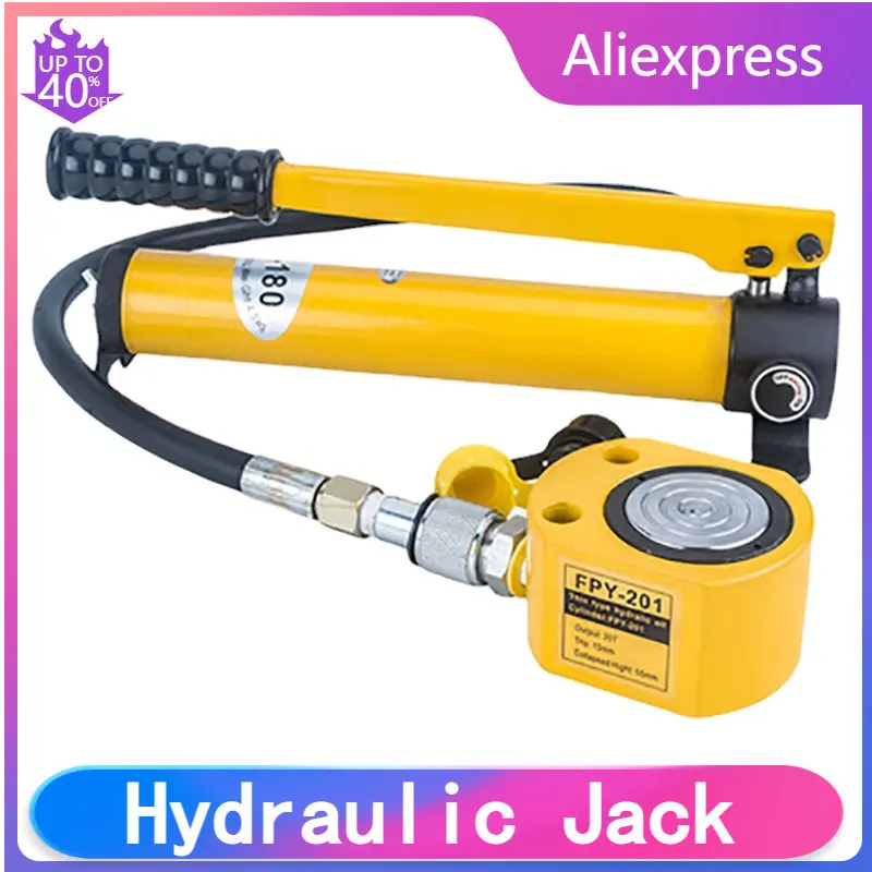 

FPY-201 Электрический разделенный ультратонкий гидравлический подъемный домкрат, портативный Электрический гидравлический домкрат с CP-180 гидравлическим ручным насосом