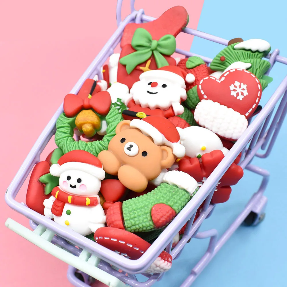 10 шт. новые милые рождественские Скрапбукинг серия с плоской задней стороной DIY