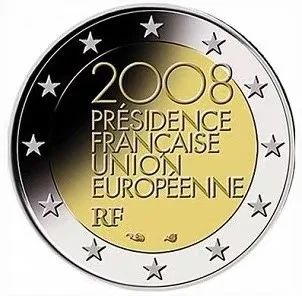 

Франция, 2008 г., поворотная евростанция, 2 евро, памятная монета UNC, 100% оригинал