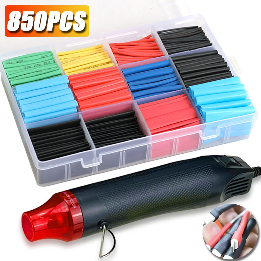 

850/530/127 шт., термоусадочные трубки для проводов 2:1