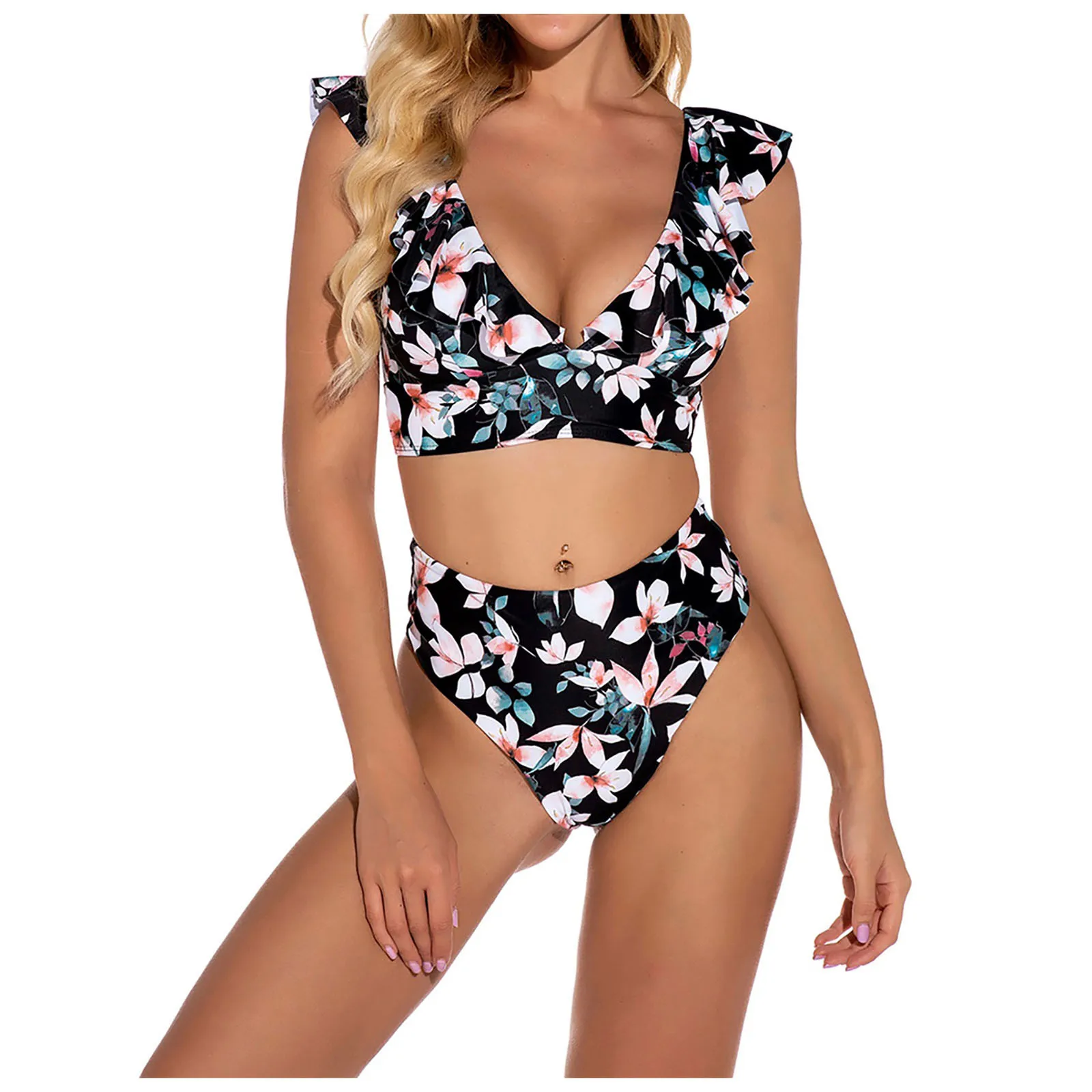 

fashion Ruffle sexy bikini Women's split printed swimsuit new Swimwears Tankinis Set Swimwears Swimwears Women's bathing suits