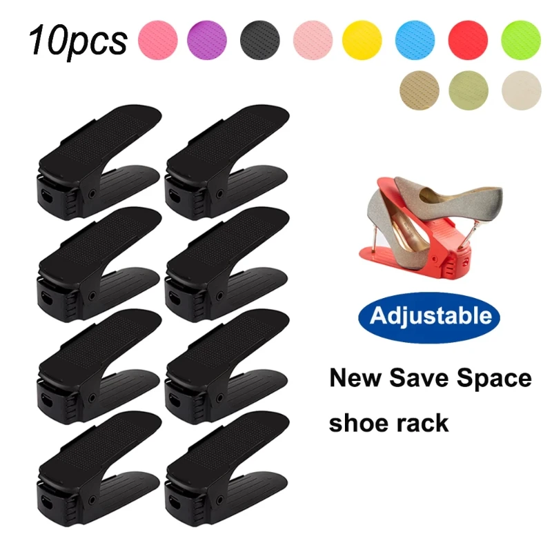 

NEW Adjustable Shoe Rack Set Durable Organizer Shoes Footwear Support Slot for Cabinet Closet Stand Shoe Storage Space Save
