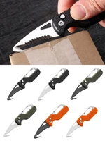portable multifunctional express parcel knife keychain serrated hook carry on unpacking emergency survival tool box opener